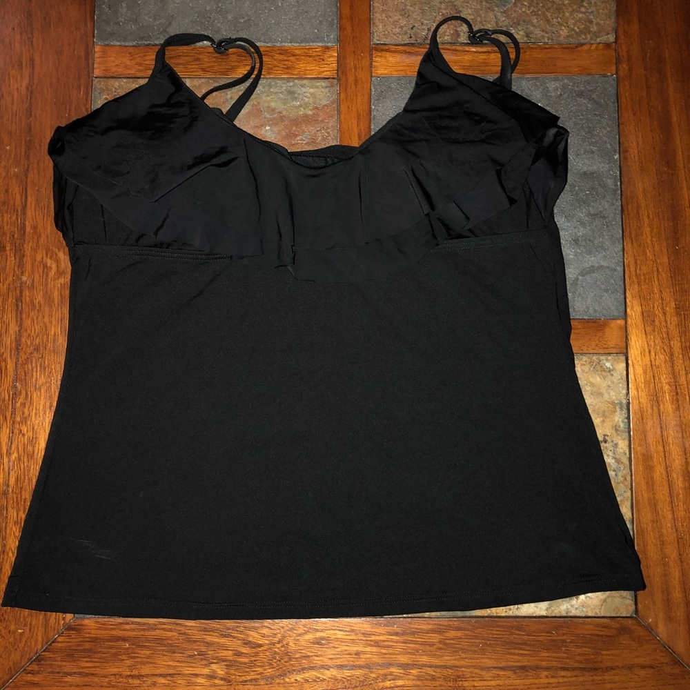 Black Ruffle Tankini Top